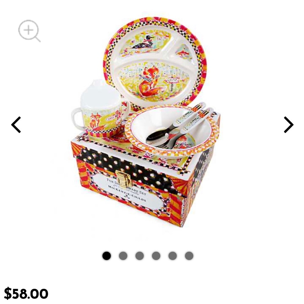 Brand New MacKenzie-Childs Toddler's Dinnerware Set - Fox